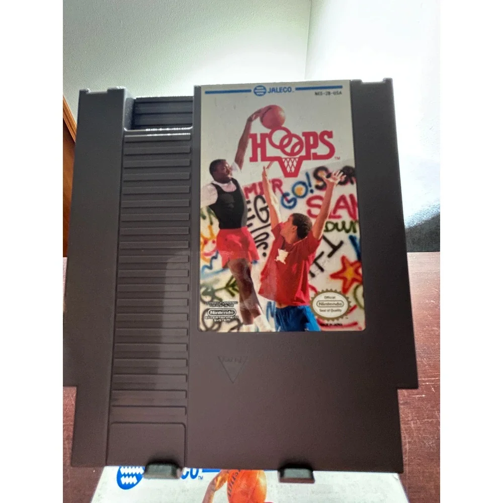 Hoops Nintendo NES Game Cartridge Jaleco With Manual and Sleeve NES-2B-USA